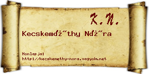 Kecskeméthy Nóra névjegykártya