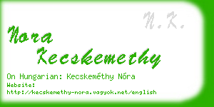 nora kecskemethy business card